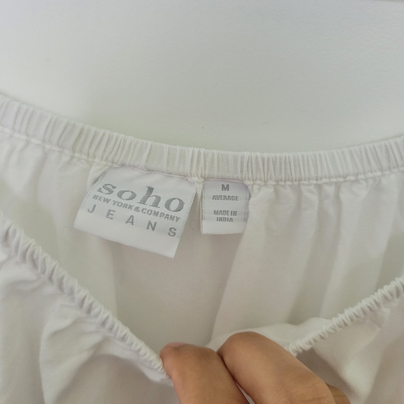 New York & Company Rayon Cotton Romantic White Lace Elegant Blouse Size Medium - Picture 2 of 9